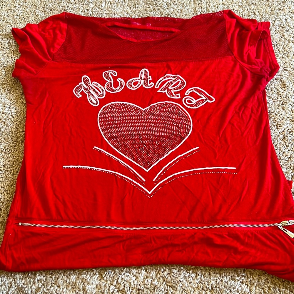 Red jeweled “heart” shirt!
